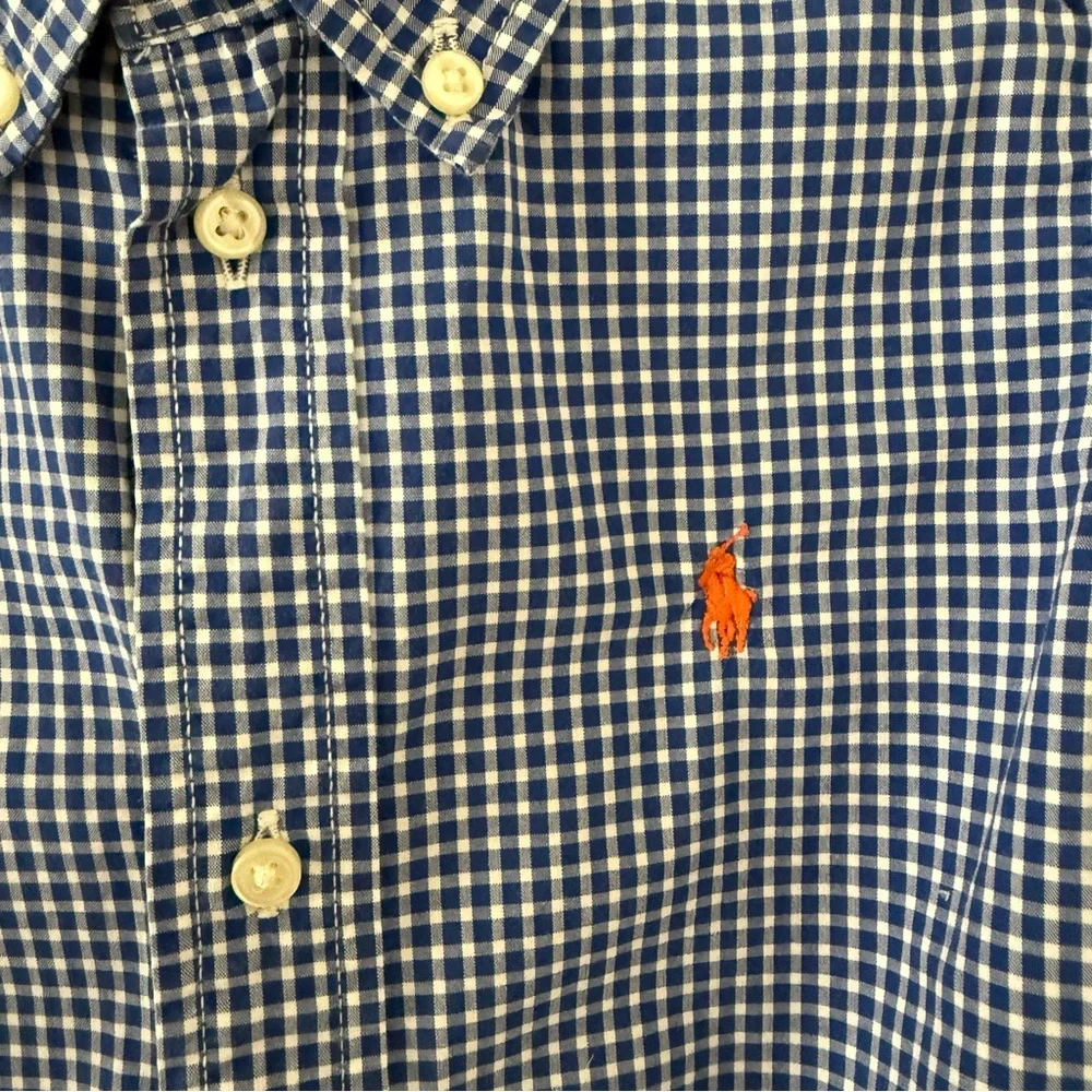 Ralph Lauren Toddler Boys Blue Gingham Button Up Shirt